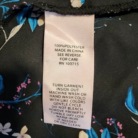 Nanette Lepore Floral Midi Dress | Size 4 | Black Hi-Low Hem | Smocked Waist/Cuf - Picture 7 of 10